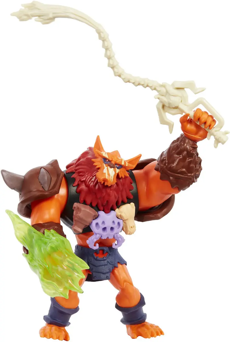 Masters of the Universe Beast Man Action Figure with Power Attack Move & 2 Accessories | Inspired by MOTU Netflix Series, 5.5-in Collectible Toy - view 3