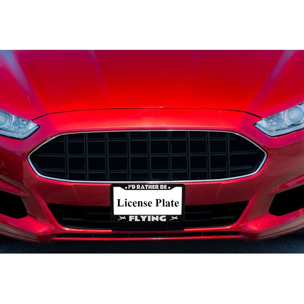 oFloral License Plate Frame Aluminum Alloy 12.4" x 6.4" | Durable White Airplanes Pattern (70-120 chars) - view 5