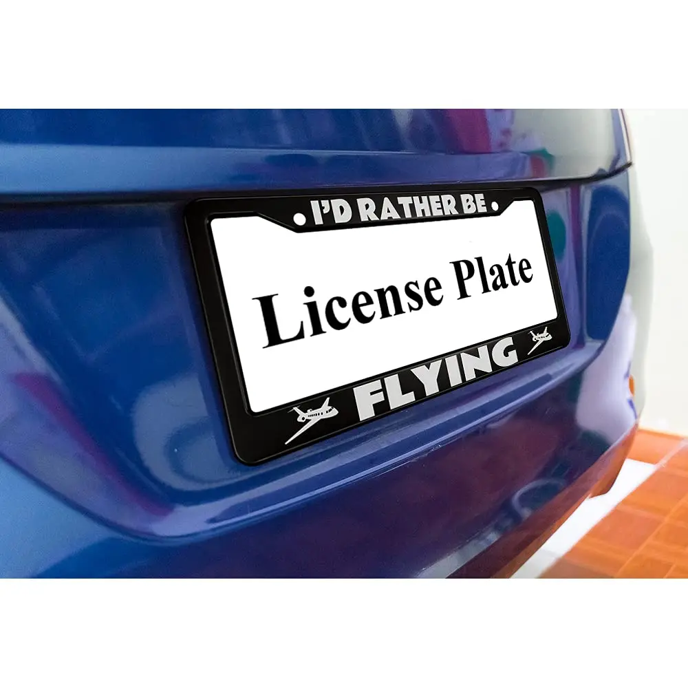 oFloral License Plate Frame Aluminum Alloy 12.4" x 6.4" | Durable White Airplanes Pattern (70-120 chars) - view 6