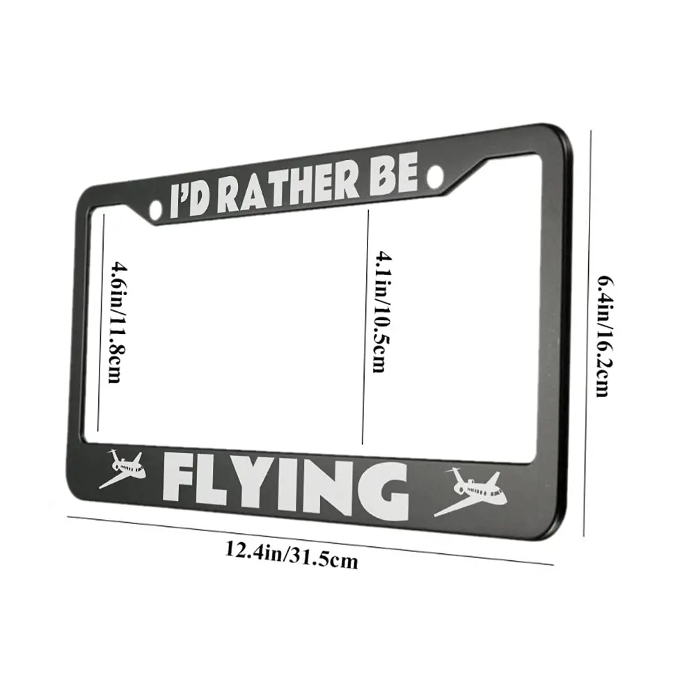 oFloral License Plate Frame Aluminum Alloy 12.4" x 6.4" | Durable White Airplanes Pattern (70-120 chars) - view 2