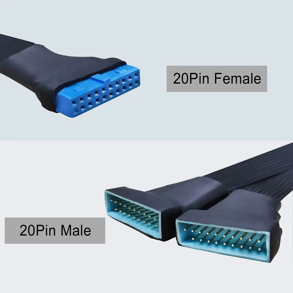 GINTOOYUN USB 3.0 19/20 Pin Header Extension Cable 15cm (5.9 inch) | 5Gbps Data Transfer for Motherboards - view 2