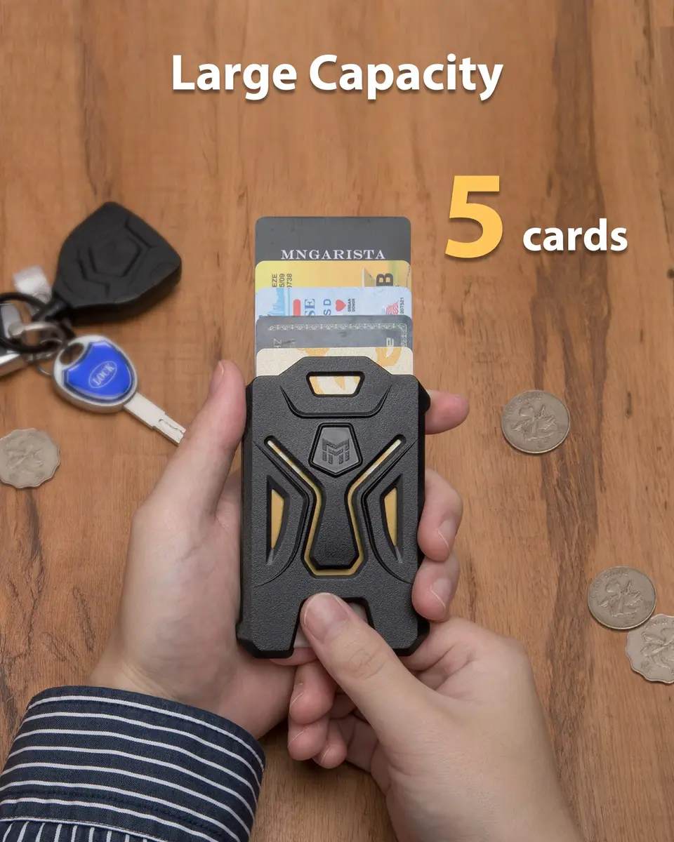 MNGARISTA Heavy Duty Vertical ID Card Holder Protector, 2 Pack | PC Polycarbonate, Black - view 2