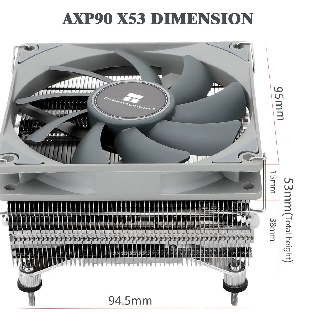 Thermalright AXP-90 X53 Low Profile CPU Cooler 53mm Height | Quiet 90mm PWM Fan, 4 Heat Pipes, 135W TDP - view 6