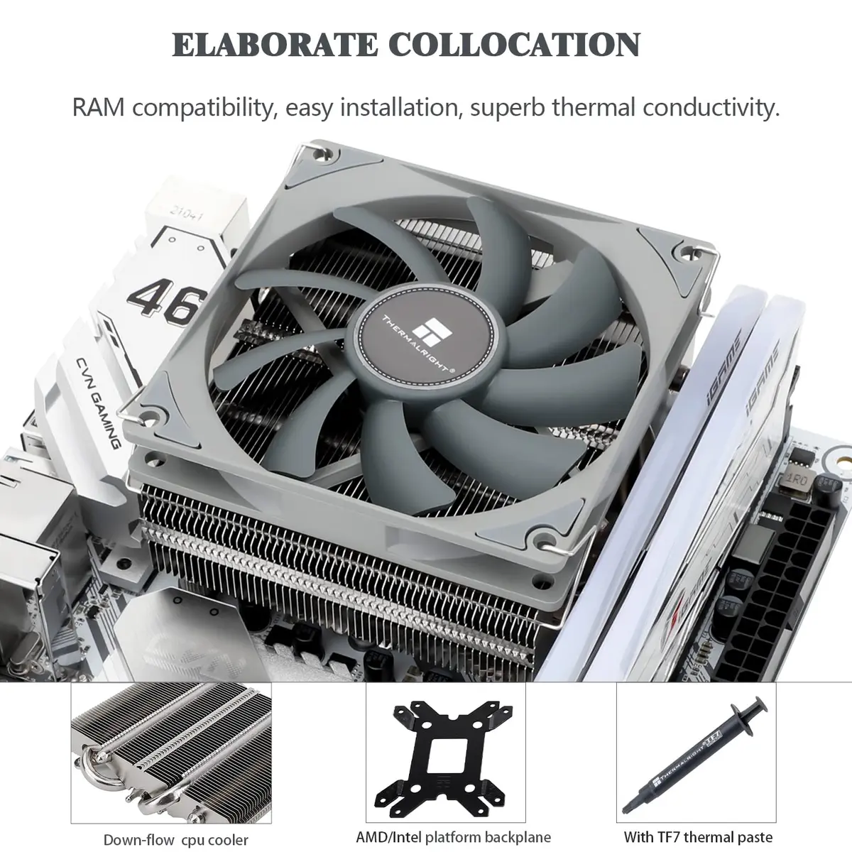 Thermalright AXP-90 X53 Low Profile CPU Cooler 53mm Height | Quiet 90mm PWM Fan, 4 Heat Pipes, 135W TDP - view 4