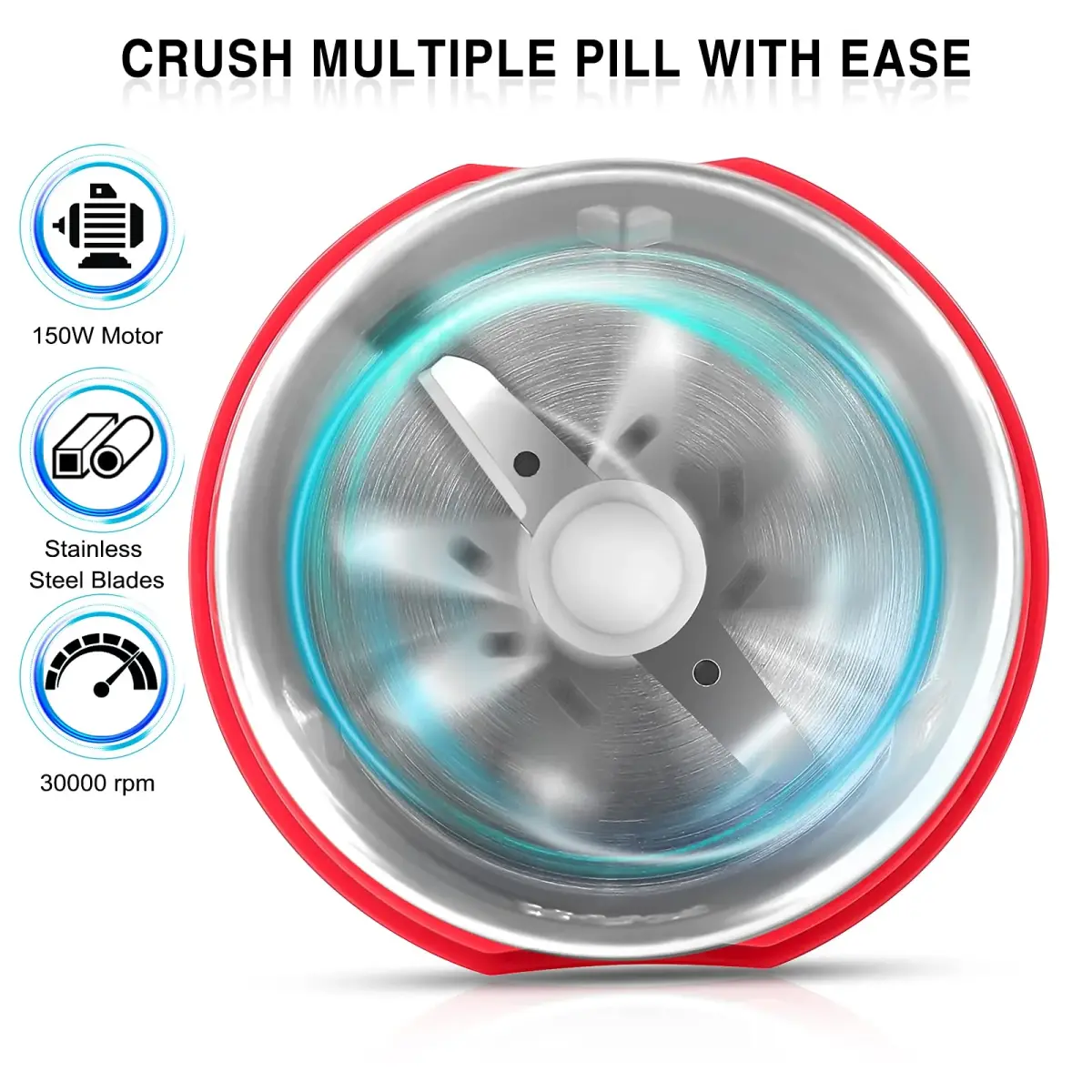 AUSSNICE Electric Pill Crusher Grinder 0.67 kg (1.48 lb) | FDA Approved for Elderly - view 4