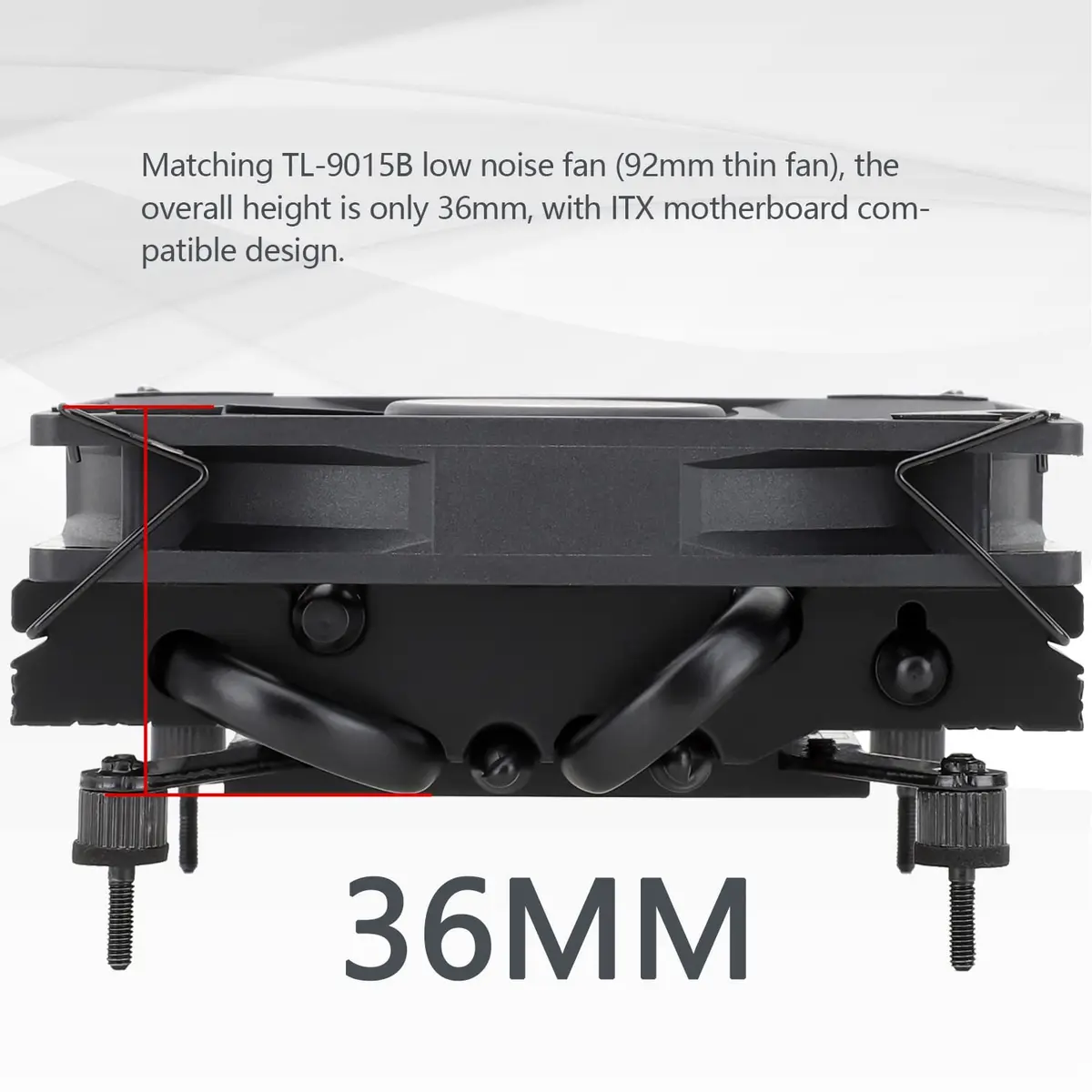 Thermalright AXP90 X36 Black Low Profile CPU Cooler 36mm Height | Compatible with Intel LGA1700/1200/115X & AMD AM4/AM5 - view 3