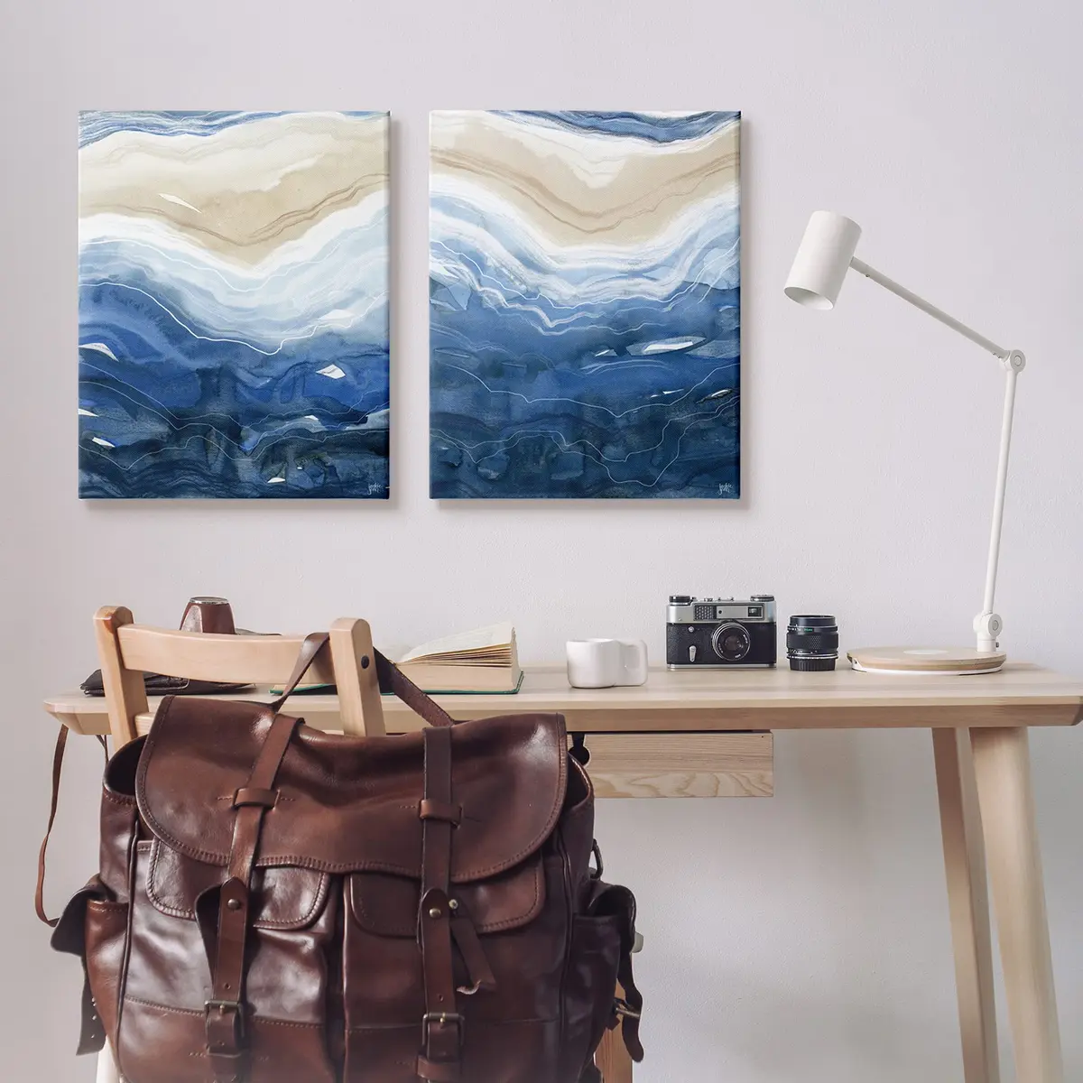 Stupell Industries Abstract Ocean Geode Coastal Canvas Wall Art Set 24 x 30 Inch | Nautical Coastal Decor - view 2
