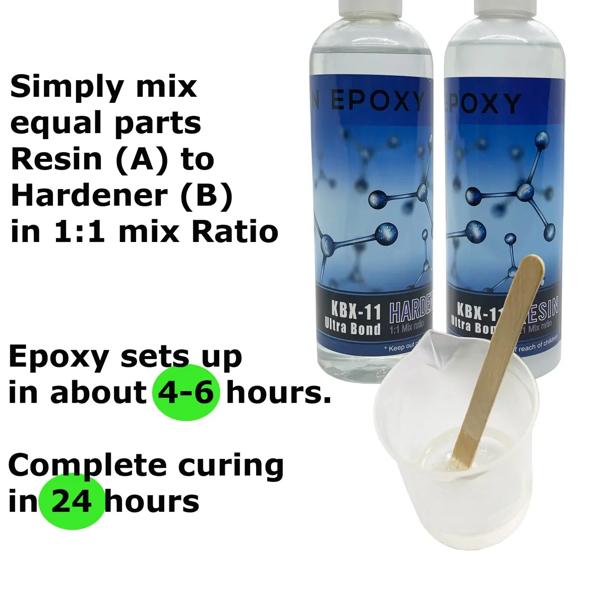 KARBXON KBX-11 Ultra Bond Epoxy Resin Kit 6 Fl Oz | High Strength, UV & BPA Free, Crystal Clear Finish - view 9