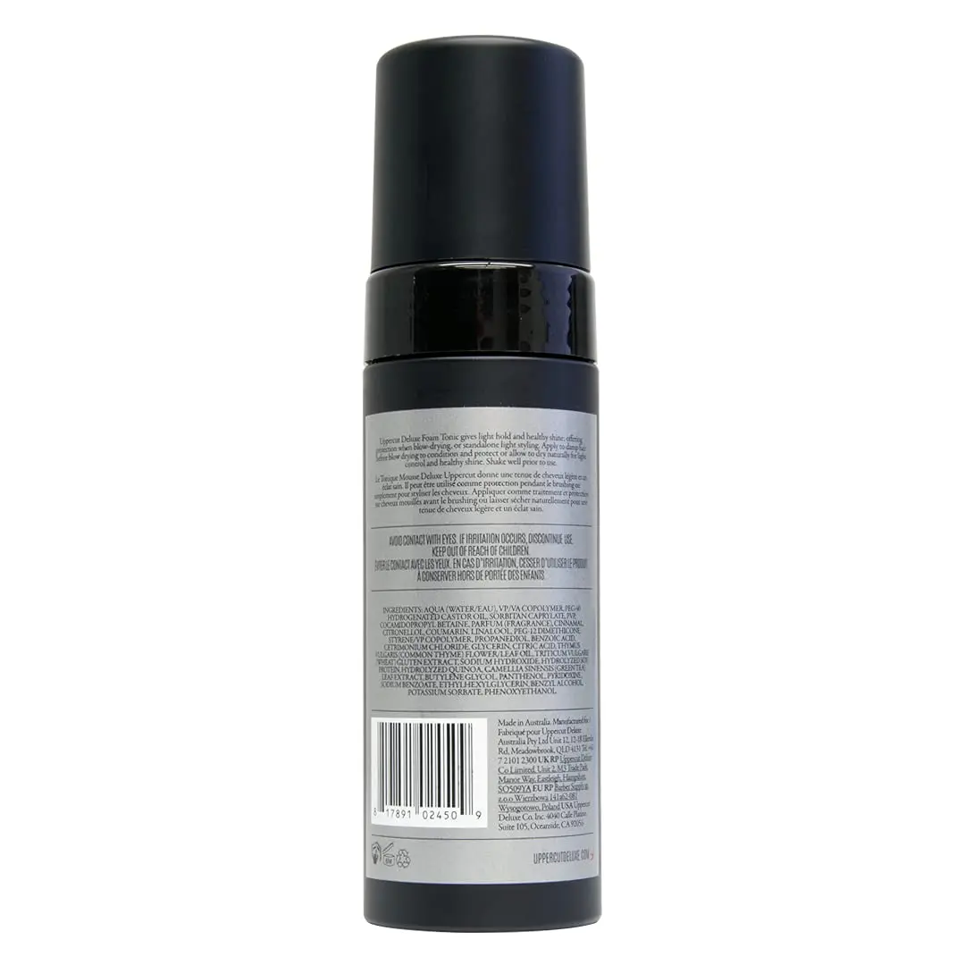 UPPERCUT DELUXE Foam Tonic – Light Hold Hair Mousse for Men | Pre-Styler, Heat Protectant & Styling Foam | Adds Natural Shine & Volume | Water-Based Hair Tonic for All Hair Types | 150ml - view 2