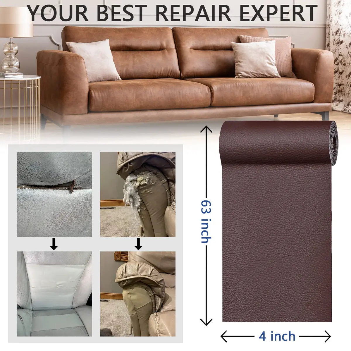 YAFLC Self Adhesive Leather Repair Patch 10cmx60cm | Waterproof, Durable & Easy to Use - view 6