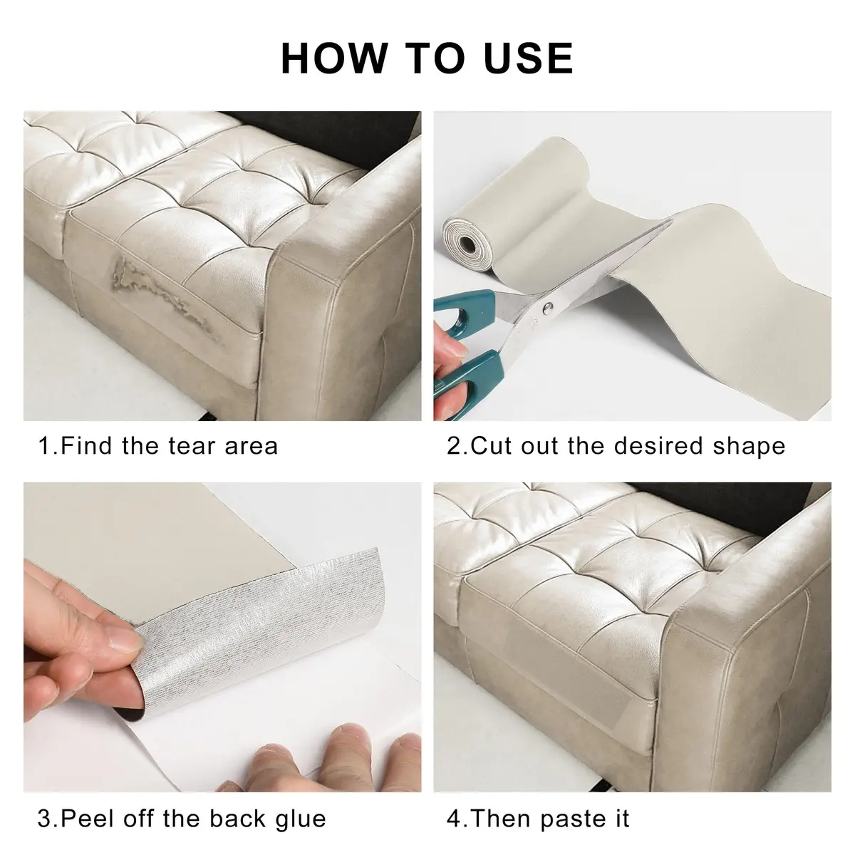 YAFLC Self Adhesive Leather Repair Patch 4" x 63" | Waterproof, Thick & Easy to Use - view 5