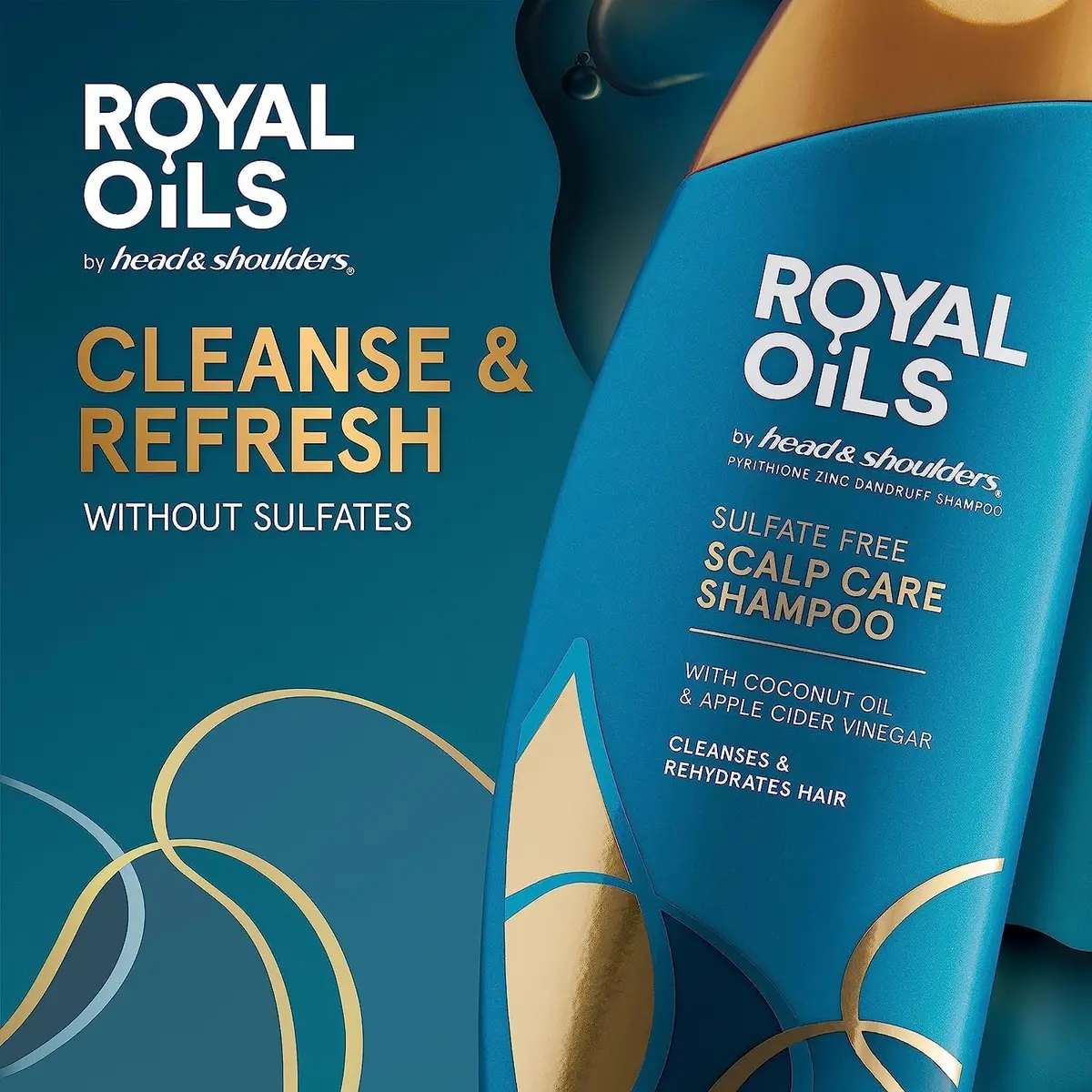 Head & Shoulders Royal Oils Moisturizing Shampoo 379ml (12.8 fl oz) | Sulfate-Free Anti-Dandruff for Curly & Coily Hair - view 5