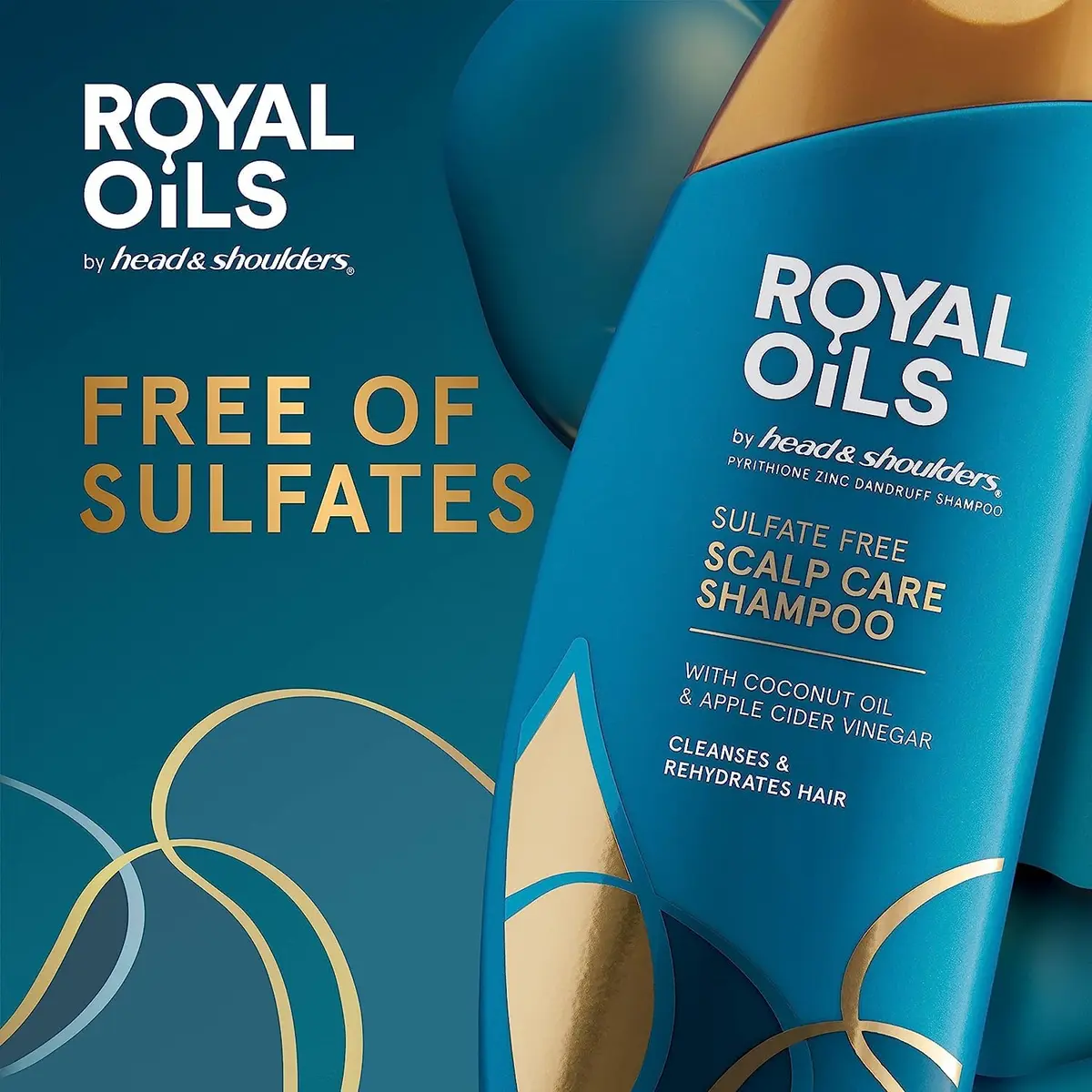 Head & Shoulders Royal Oils Moisturizing Shampoo 379ml (12.8 fl oz) | Sulfate-Free Anti-Dandruff for Curly & Coily Hair - view 4
