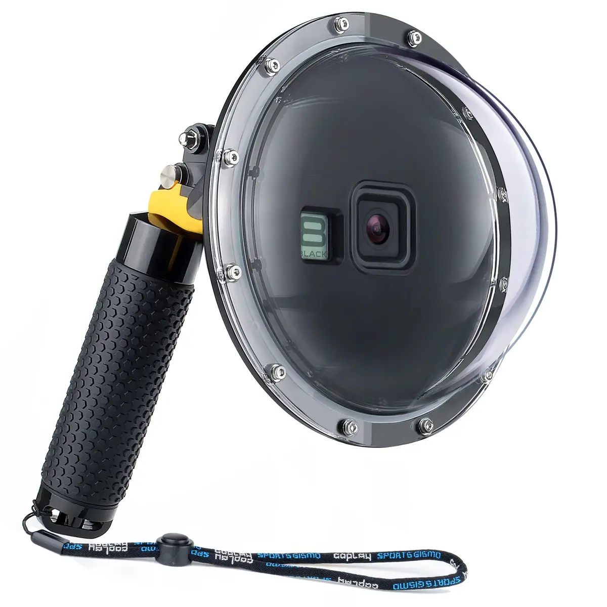 YALLSAME Waterproof Dome Port Housing Case for GoPro Hero 8 Black 45m (147ft) | Split Underwater Photography - main product image