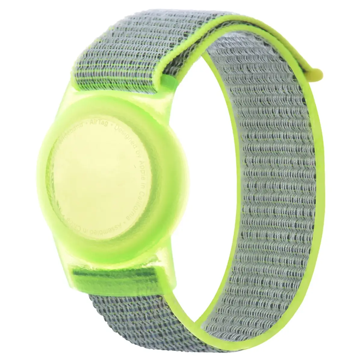 Qonuiy Yellow AirTag Wristband | Adjustable Nylon Watch Band for Kids & Elders - main product image