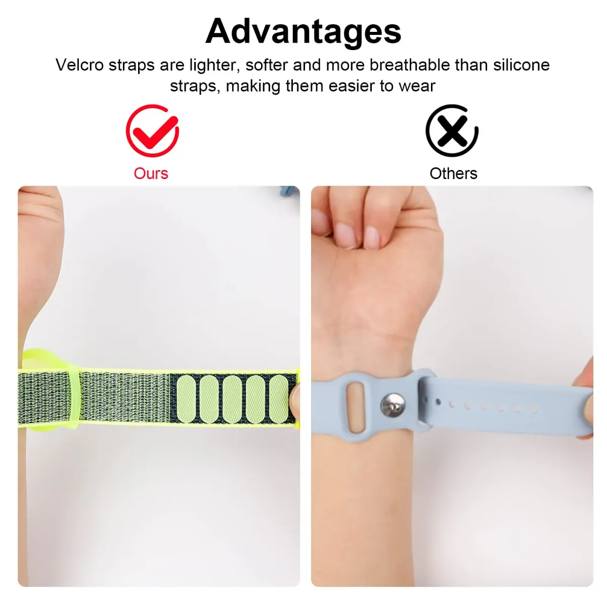 Qonuiy Yellow AirTag Wristband | Adjustable Nylon Watch Band for Kids & Elders - view 7