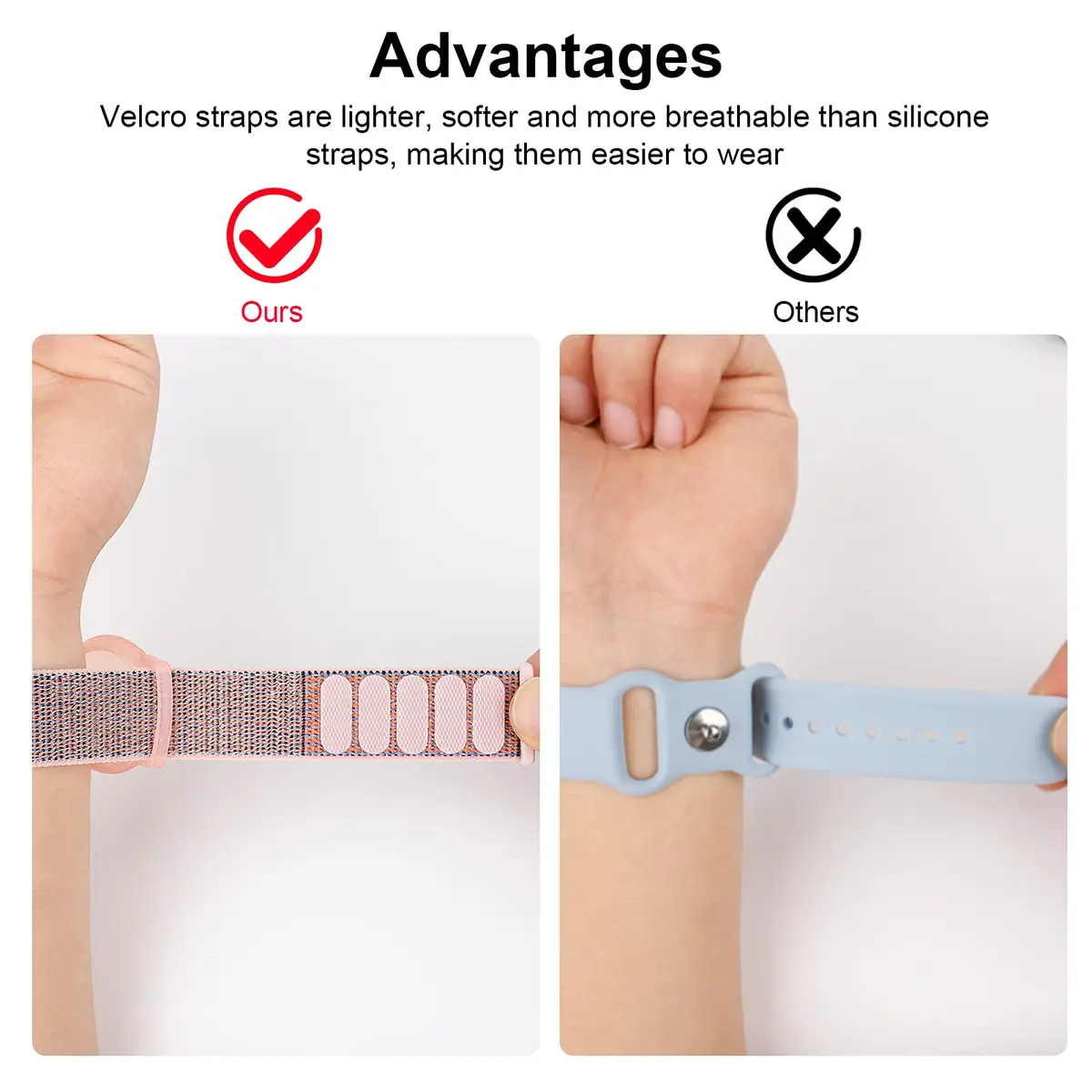 Qonuiy Kids Wristband for Apple AirTag | Adjustable Nylon GPS Tracker Band for Toddler & Elder (Pink, 18cm) - view 7