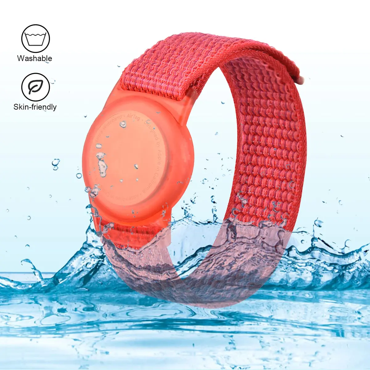 Qonuiy Kids Wristband Compatible with Apple AirTag 18cm | Adjustable Nylon GPS Tracker Band - view 5