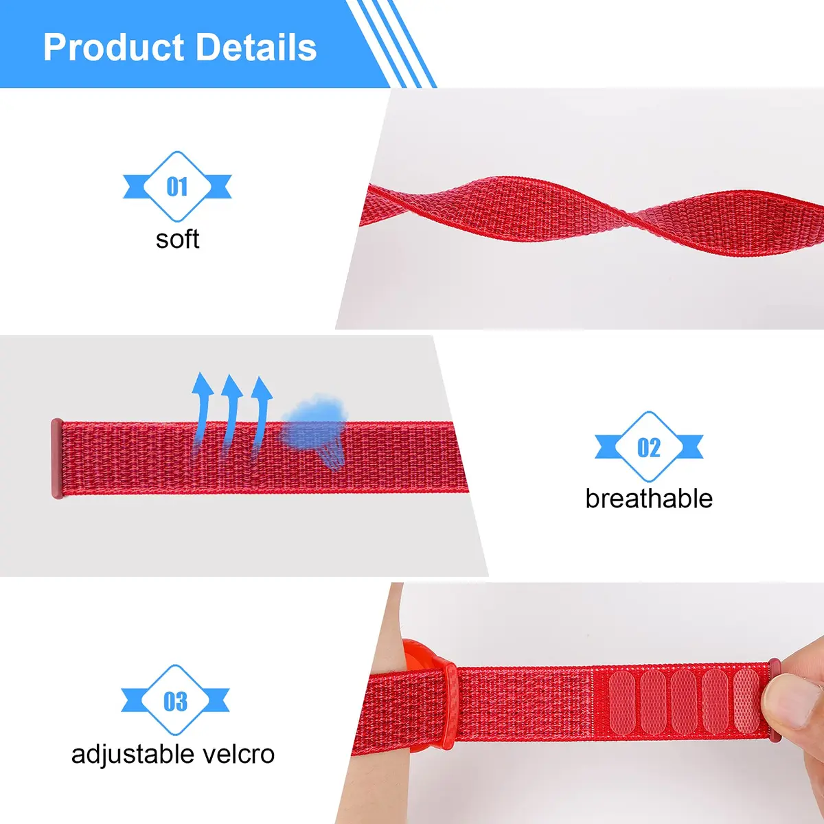 Qonuiy Kids Wristband Compatible with Apple AirTag 18cm | Adjustable Nylon GPS Tracker Band - view 3