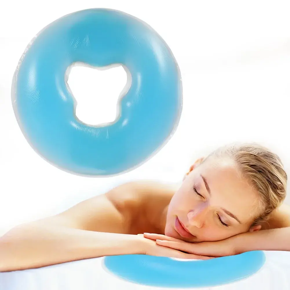 YUYTE Blue Silicone Face Down Pillow for Massage Beds 26cm (10.2 inch) | Soft Head Support for Beauty Parlors - main product image