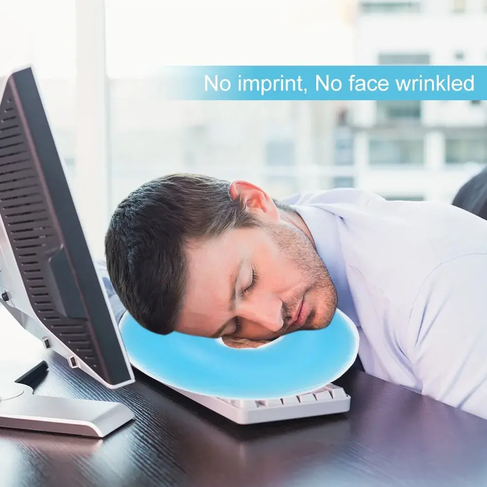 YUYTE Blue Silicone Face Down Pillow for Massage Beds 26cm (10.2 inch) | Soft Head Support for Beauty Parlors - view 6