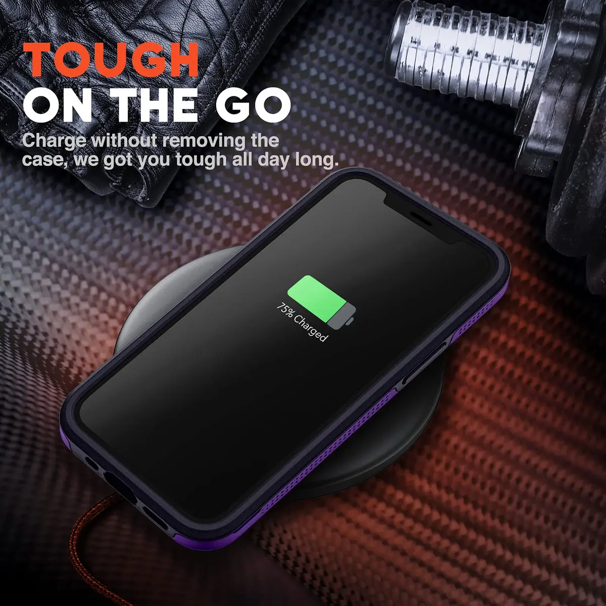 NTG Military Shockproof iPhone 12 Case 6.1 inch | 2-Layer Anti-Drop Slim Cover for iPhone 12 (Dark Violet) - view 6