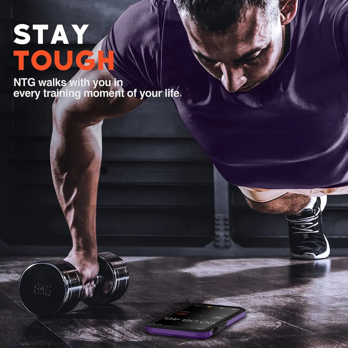 NTG Military Shockproof iPhone 12 Case 6.1 inch | 2-Layer Anti-Drop Slim Cover for iPhone 12 (Dark Violet) - view 4