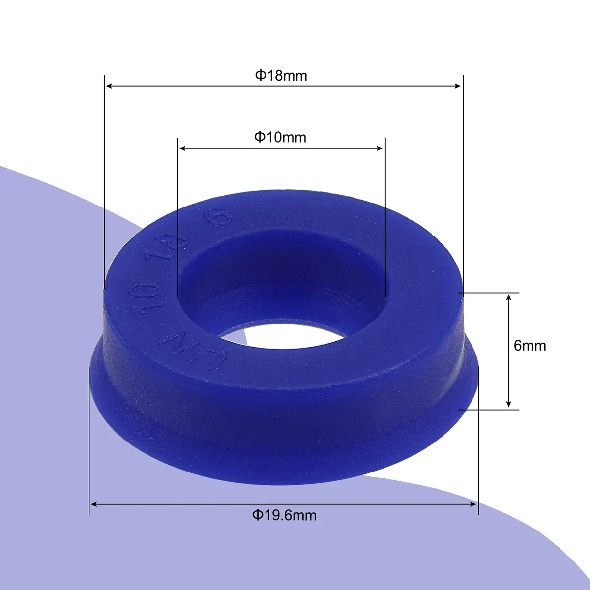 MECCANIXITY UN Radial Shaft Seal 10mm ID x 18mm OD x 6mm Width PU Oil Seal, Blue Pack of 5 | Y-Shape Mechanical Seal for Piston Rods - view 2