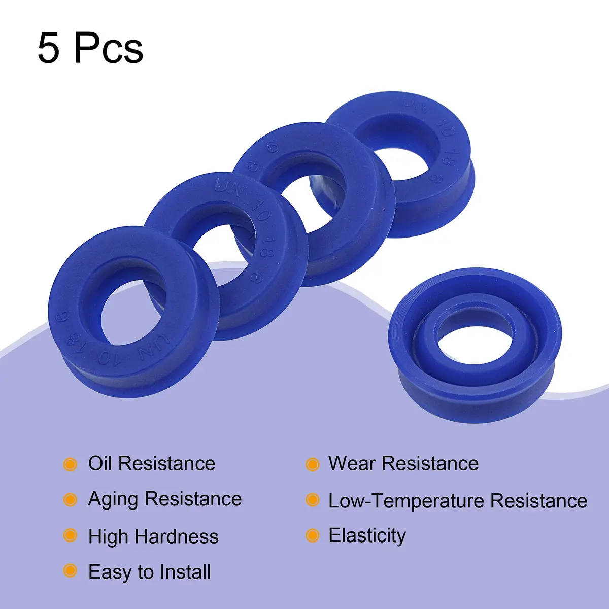 MECCANIXITY UN Radial Shaft Seal 10mm ID x 18mm OD x 6mm Width PU Oil Seal, Blue Pack of 5 | Y-Shape Mechanical Seal for Piston Rods - view 4