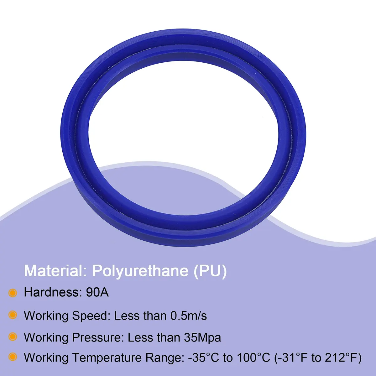 MECCANIXITY UN Radial Shaft Seal 40mm ID x 48mm OD x 6mm Width PU Oil Seal, Blue Pack of 5 | Industrial Hydraulic Cylinder Seal - view 5