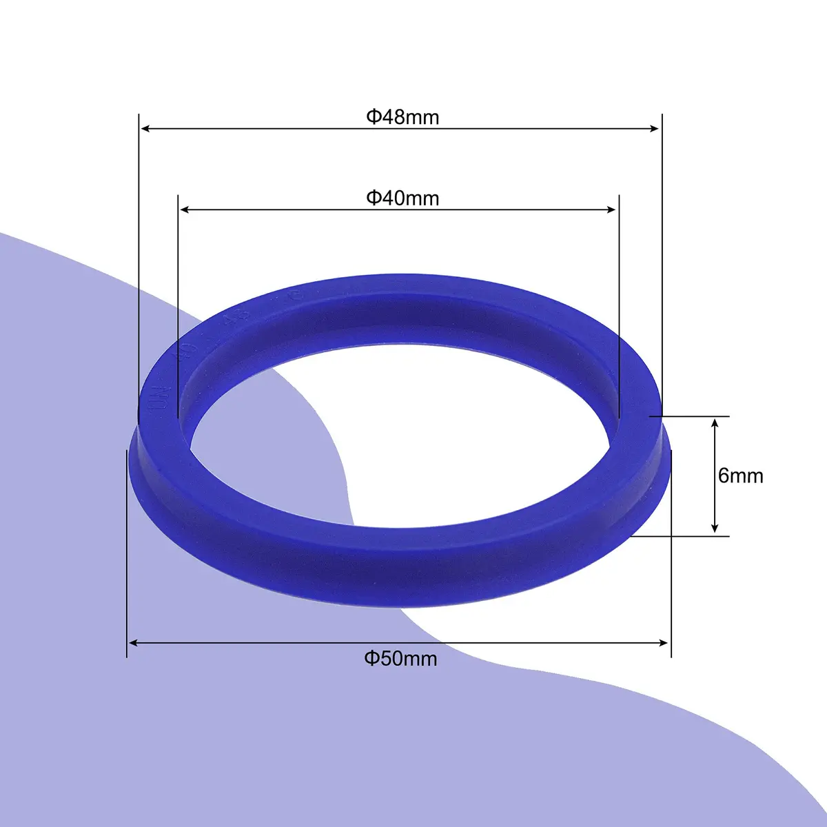 MECCANIXITY UN Radial Shaft Seal 40mm ID x 48mm OD x 6mm Width PU Oil Seal, Blue Pack of 5 | Industrial Hydraulic Cylinder Seal - view 2