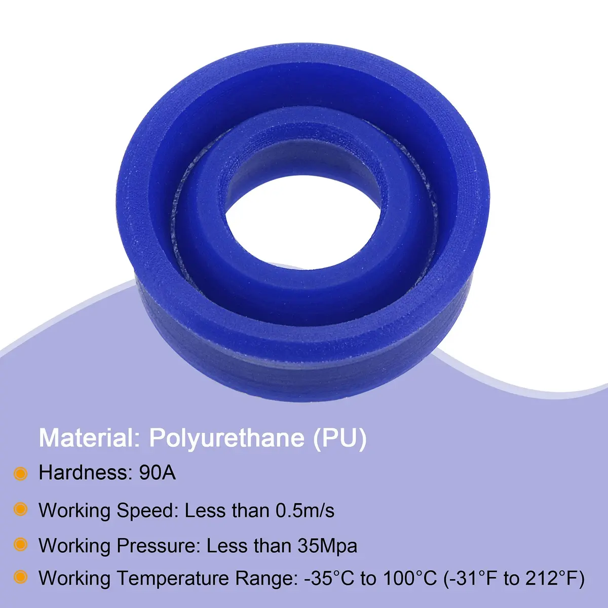 MECCANIXITY UN Radial Shaft Seal 8mm ID x 16mm OD x 6mm Width PU Oil Seal, Blue Pack of 5 | High Pressure Rotary Shaft Seals - view 5