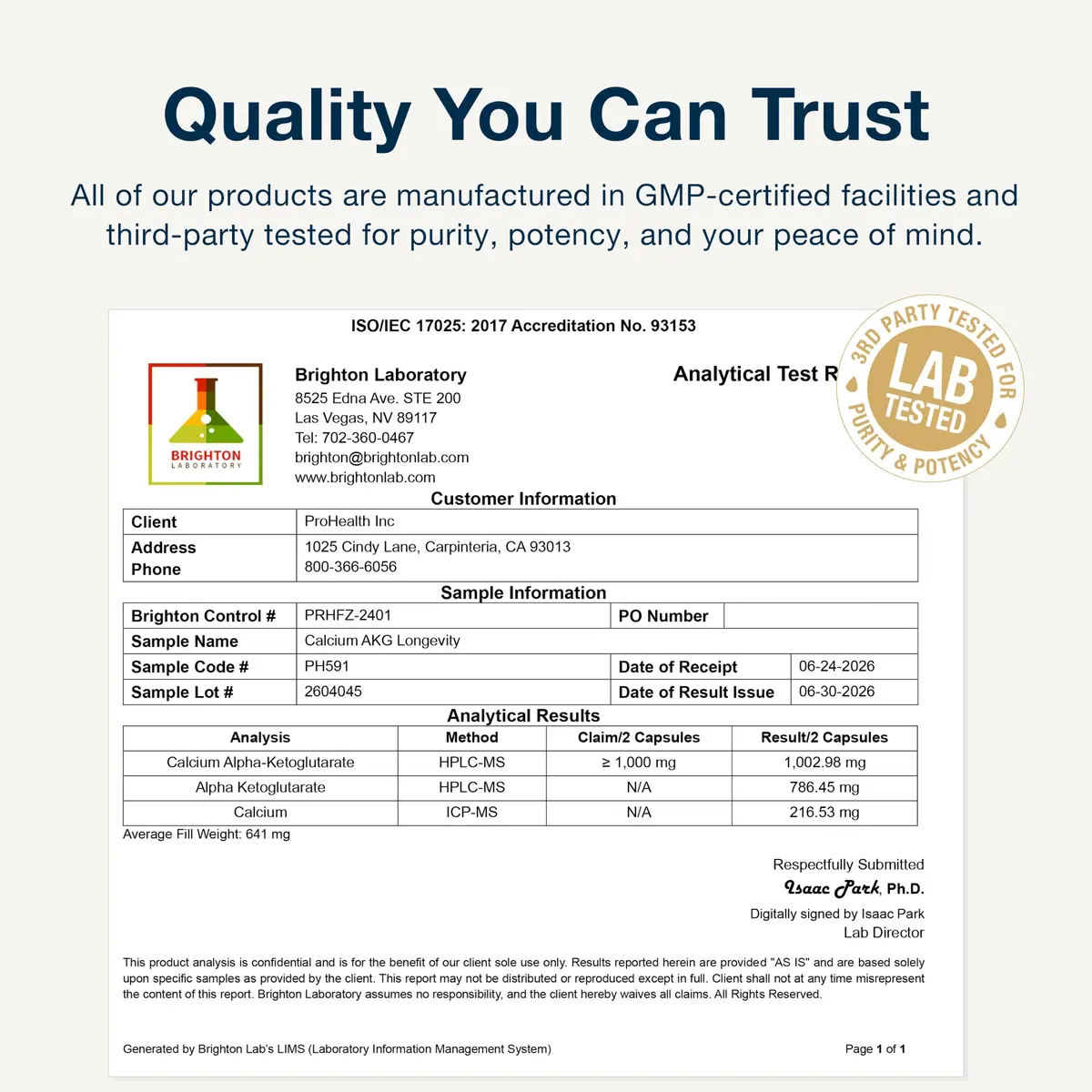 ProHealth Ca AKG Supplement 1000 mg | Supports Bone & Mitochondrial Health - view 8