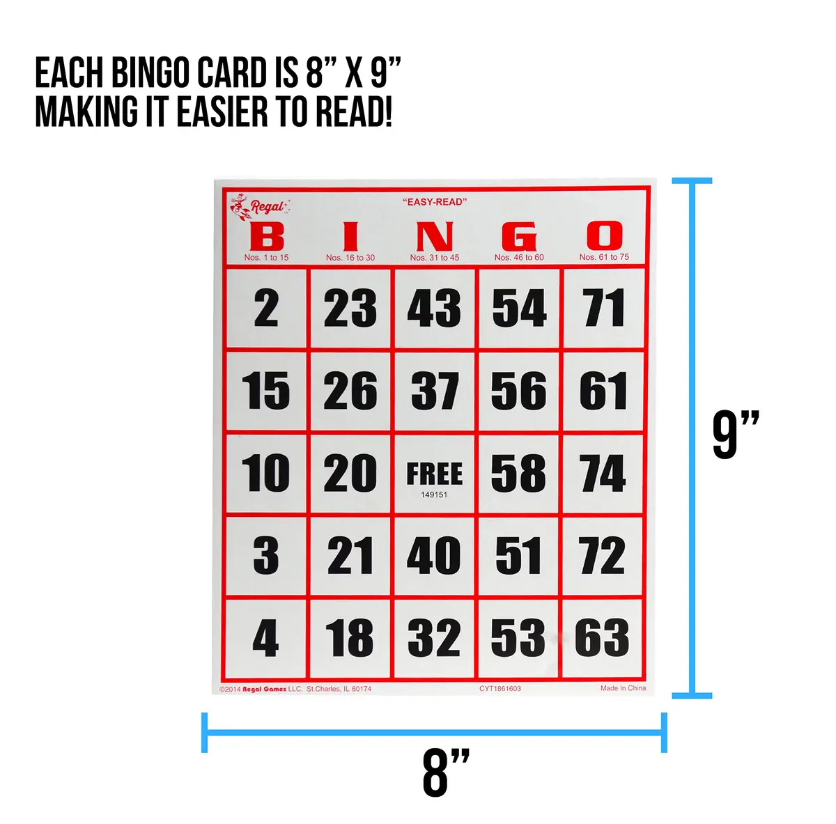 Regal Games Professional Bingo Game Set with 11" Wheel Cage & 75 Balls | Large Print Cards for Adults & Kids - view 7