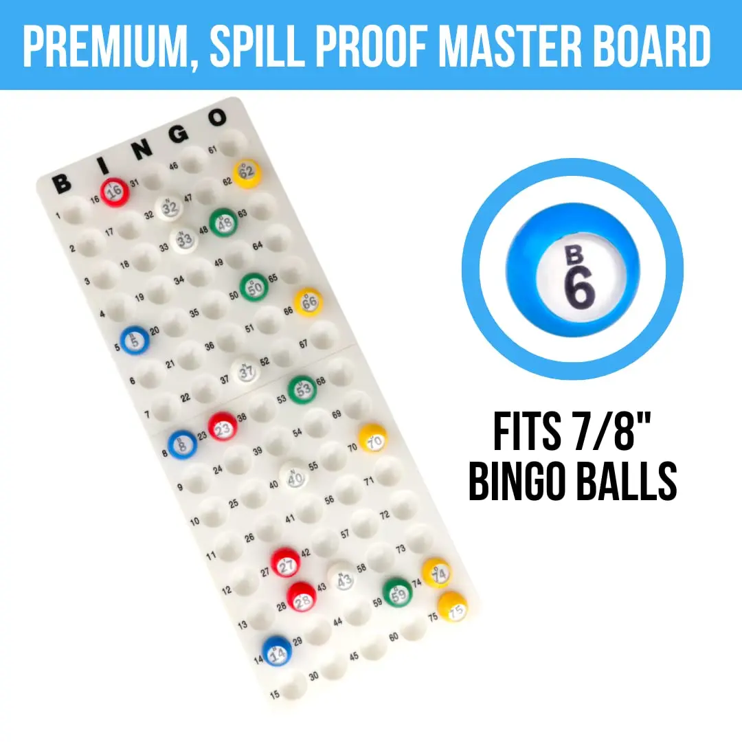 Regal Games Professional Bingo Game Set with 11" Wheel Cage & 75 Balls | Large Print Cards for Adults & Kids - view 9