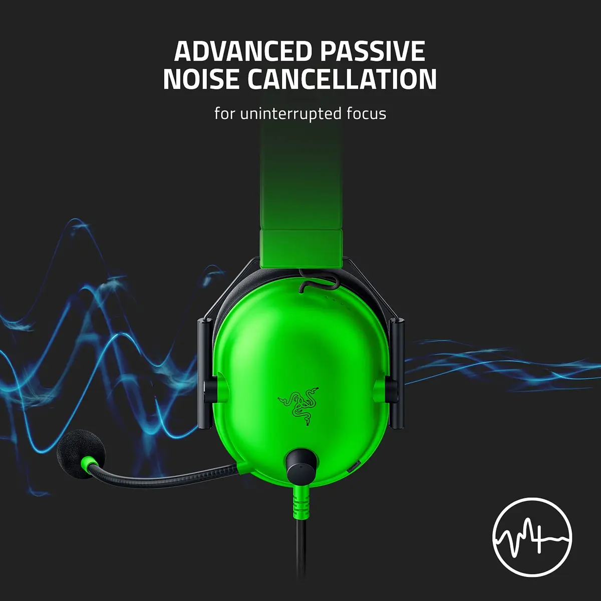 Razer BlackShark V2 X Gaming Headset, 3.5mm Jack, Green | 50mm Drivers, Noise Isolation, Lightweight Comfort - view 5