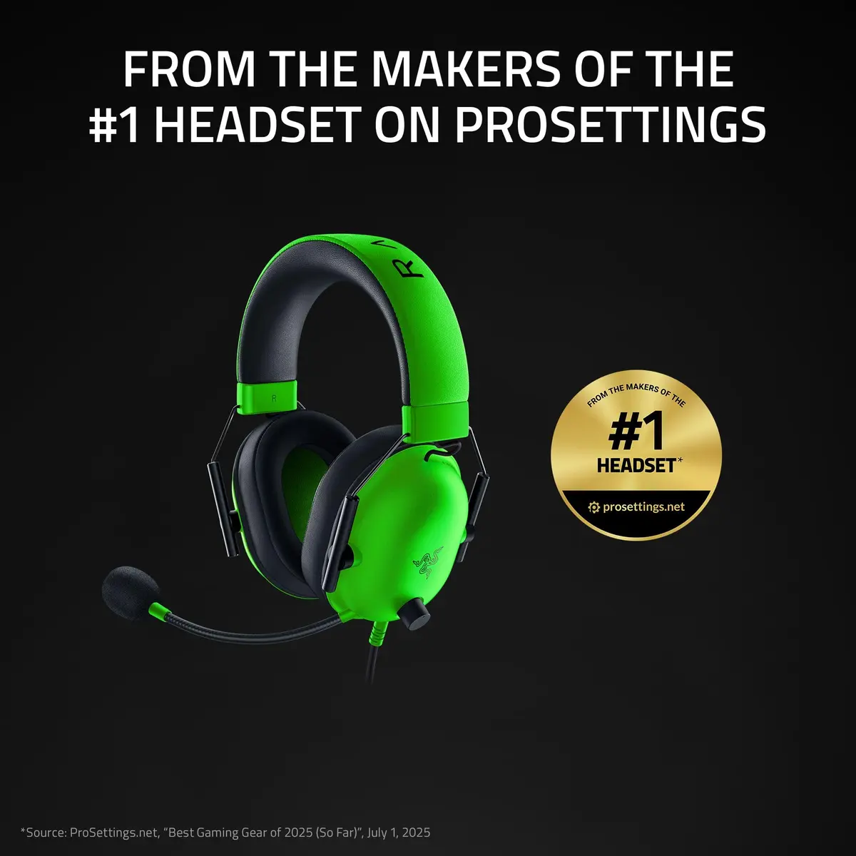 Razer BlackShark V2 X Gaming Headset, 3.5mm Jack, Green | 50mm Drivers, Noise Isolation, Lightweight Comfort - view 2