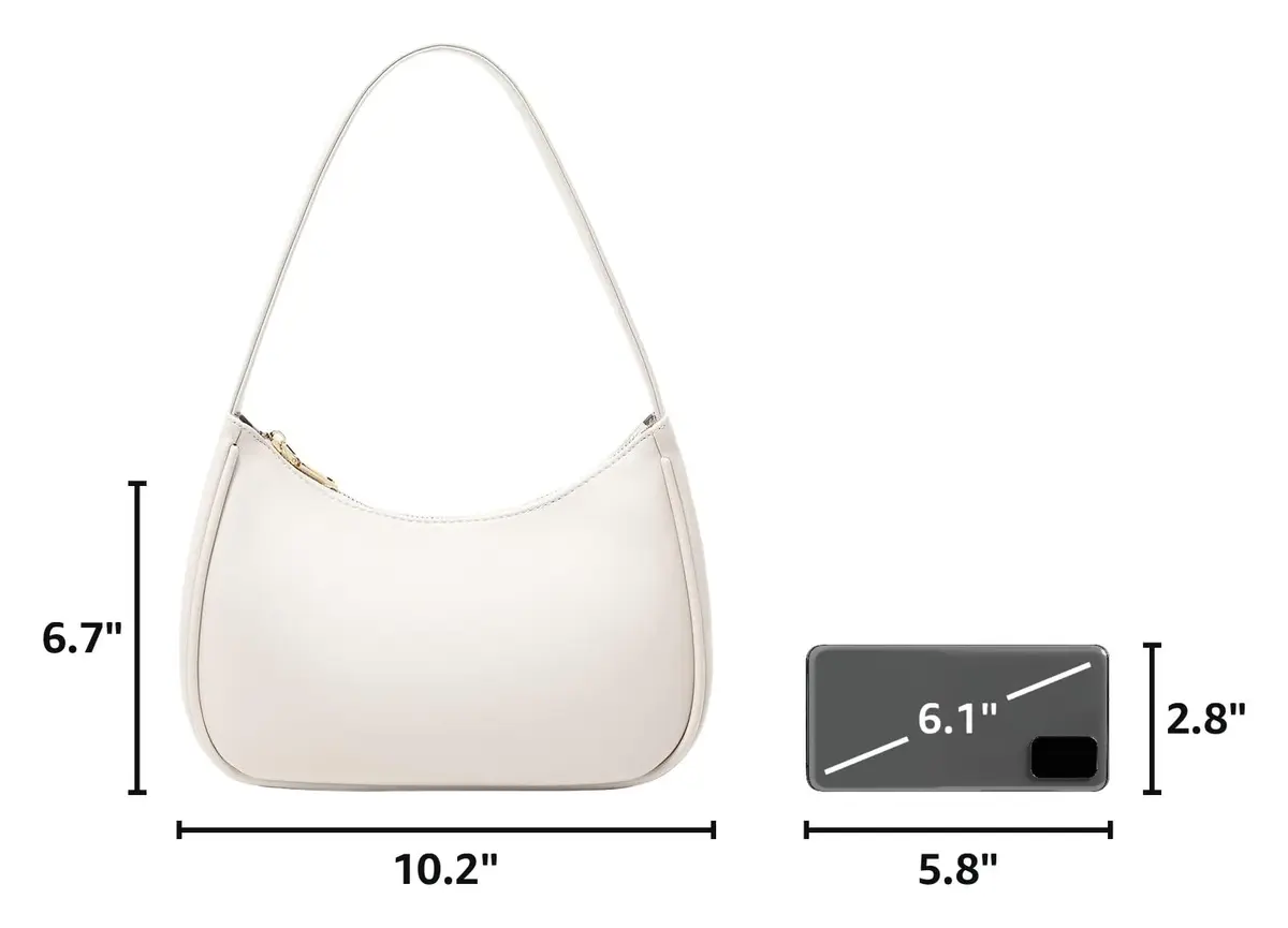 CYHTWSDJ Cute Hobo Tote Handbag Mini Clutch Purse with Zipper Closure, 25.9 cm (10.2") x 17 cm (6.7") x 9.9 cm (3.9") | Stylish Vegan Leather Shoulder Bag for Women - view 3