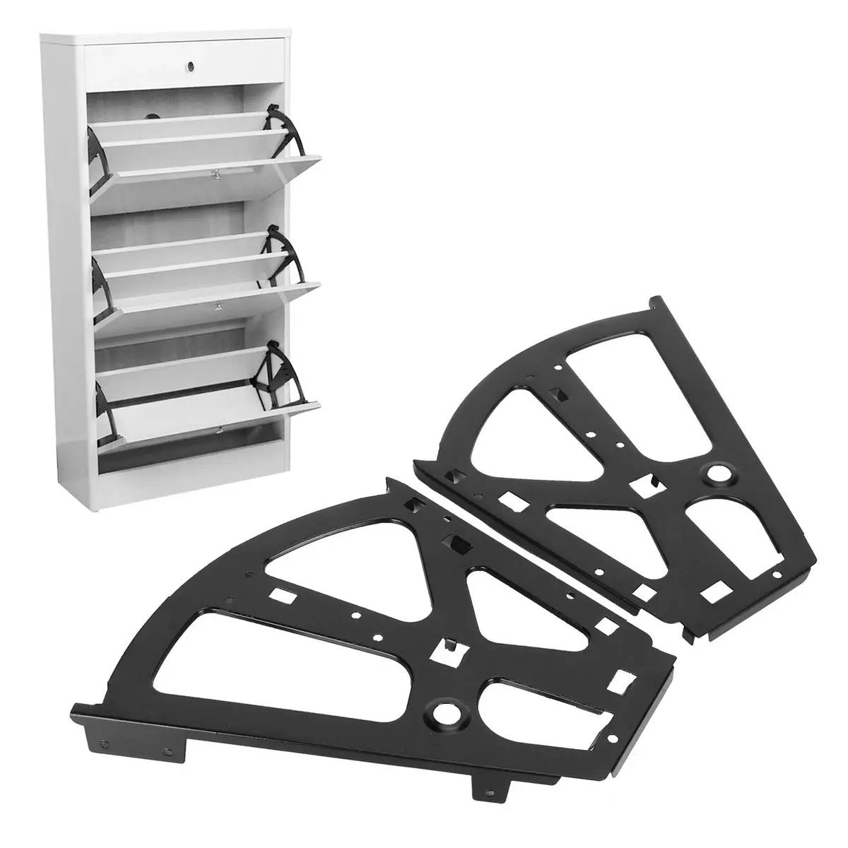 Garosa Cold Rolled Steel Shoes Cabinet Hinge 2-Piece | Double Layer Furniture Shoe Rack Accessory - view 6