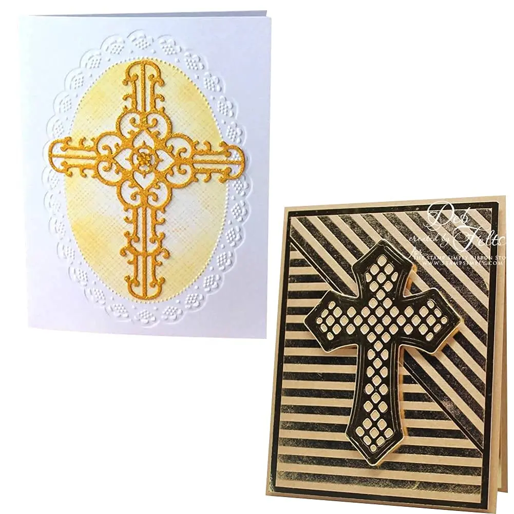 DIY Scrapbooking Artist Cross Metal Cutting Dies Kit | 5 Designs, Carbon Steel Stencils for Card Making & Embossing - view 3