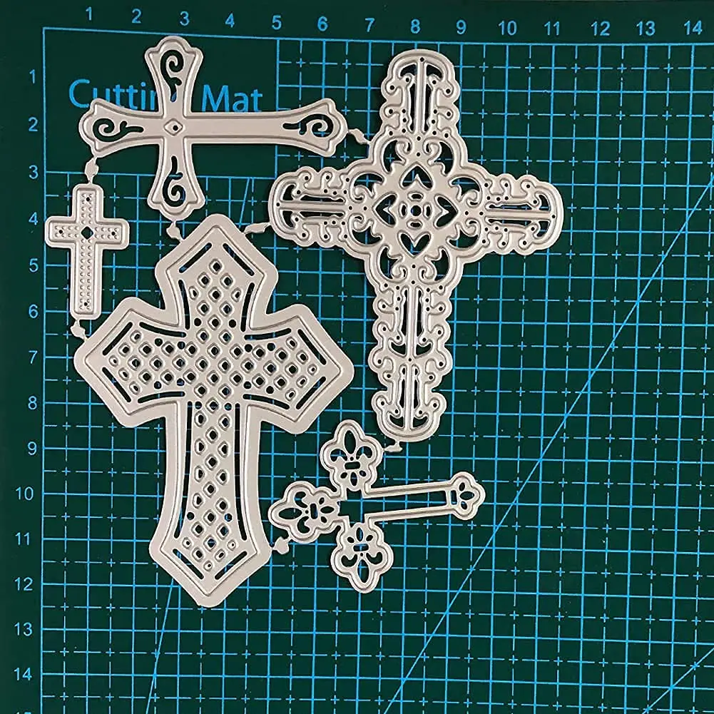 DIY Scrapbooking Artist Cross Metal Cutting Dies Kit | 5 Designs, Carbon Steel Stencils for Card Making & Embossing - view 4