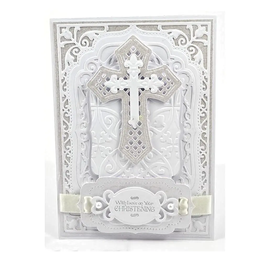 DIY Scrapbooking Artist Cross Metal Cutting Dies Kit | 5 Designs, Carbon Steel Stencils for Card Making & Embossing - view 2