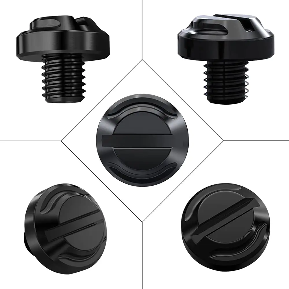 AVERZELLA Black CNC Motorcycle Mirror Hole Plugs Screws Bolts M10x1.25 (4-Pack, 2 Regular + 2 Reverse) - view 5