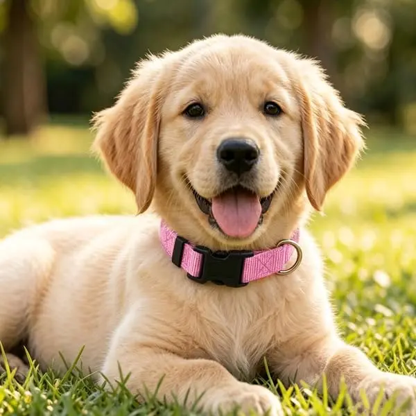 Penseepet Dog Collar, Adjustable Nylon, Pink, Small | Stylish & Comfortable Daily Wear - view 2