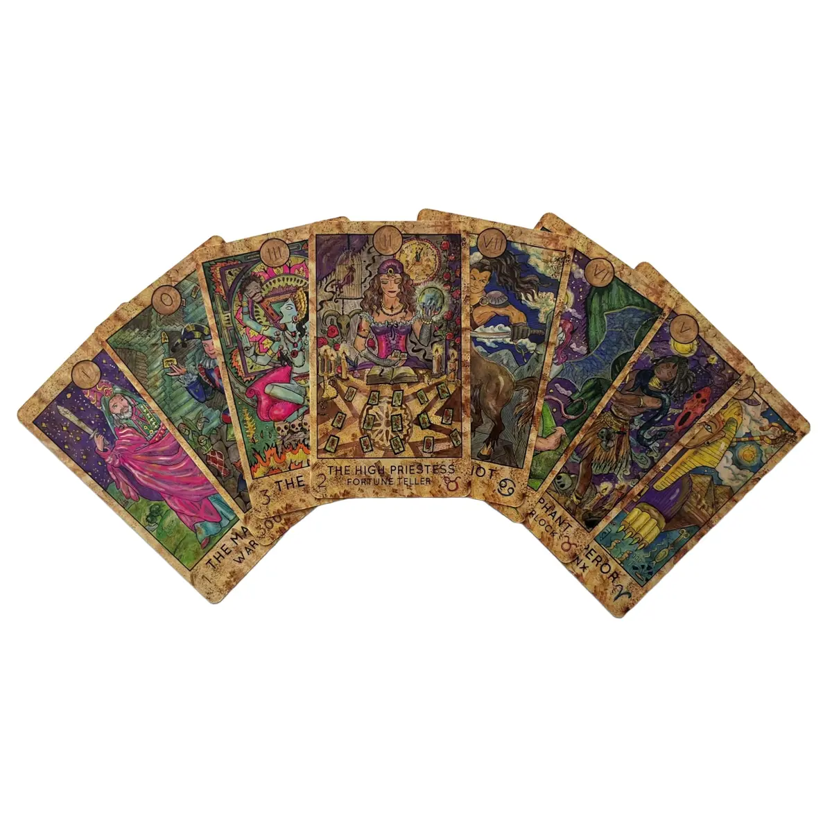 Vieux Monde Express Mythic Tarot & Guide | Full 78 Card Mythical Tarot Deck with Guidebook (4.75" x 2.75") - view 2