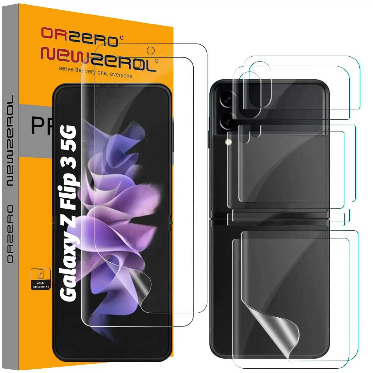 Orzero TPU Screen Protector for Samsung Galaxy Z Flip 3 5G | Anti-Scratch, HD Bubble-Free (6.7-inch) - main product image