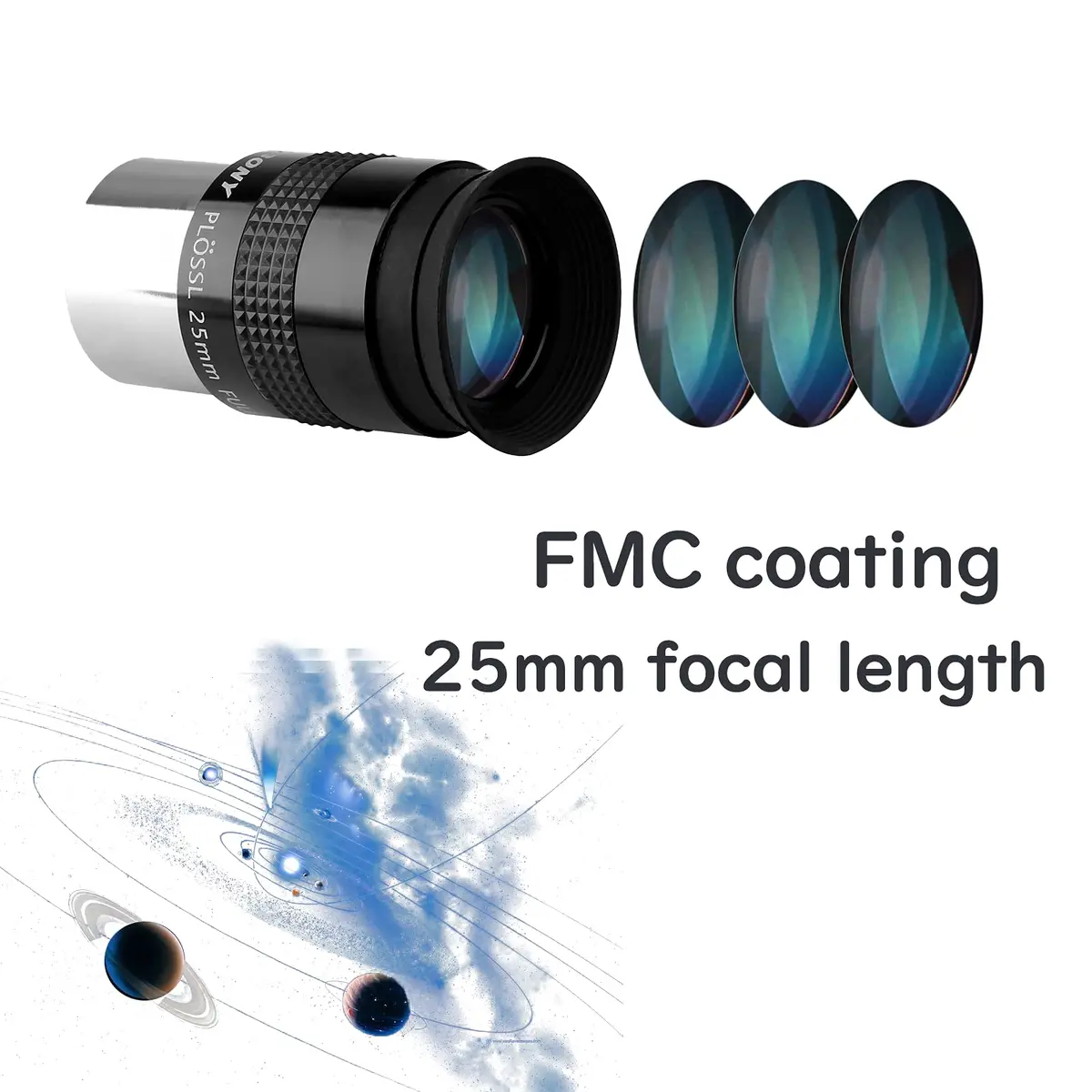 SVBONY SV131 Plossl 25mm Telescope Eyepiece 16mm Exit Pupil | FMC Coating, 48-Degree FOV, 1.25-inch Barrel - view 2