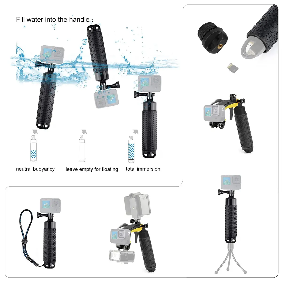 YALLSAME Waterproof Dome Port with Filters & Floating Grip for GoPro Hero 13 12 11 10 9 Black | 45m (147ft) Underwater Housing - view 8
