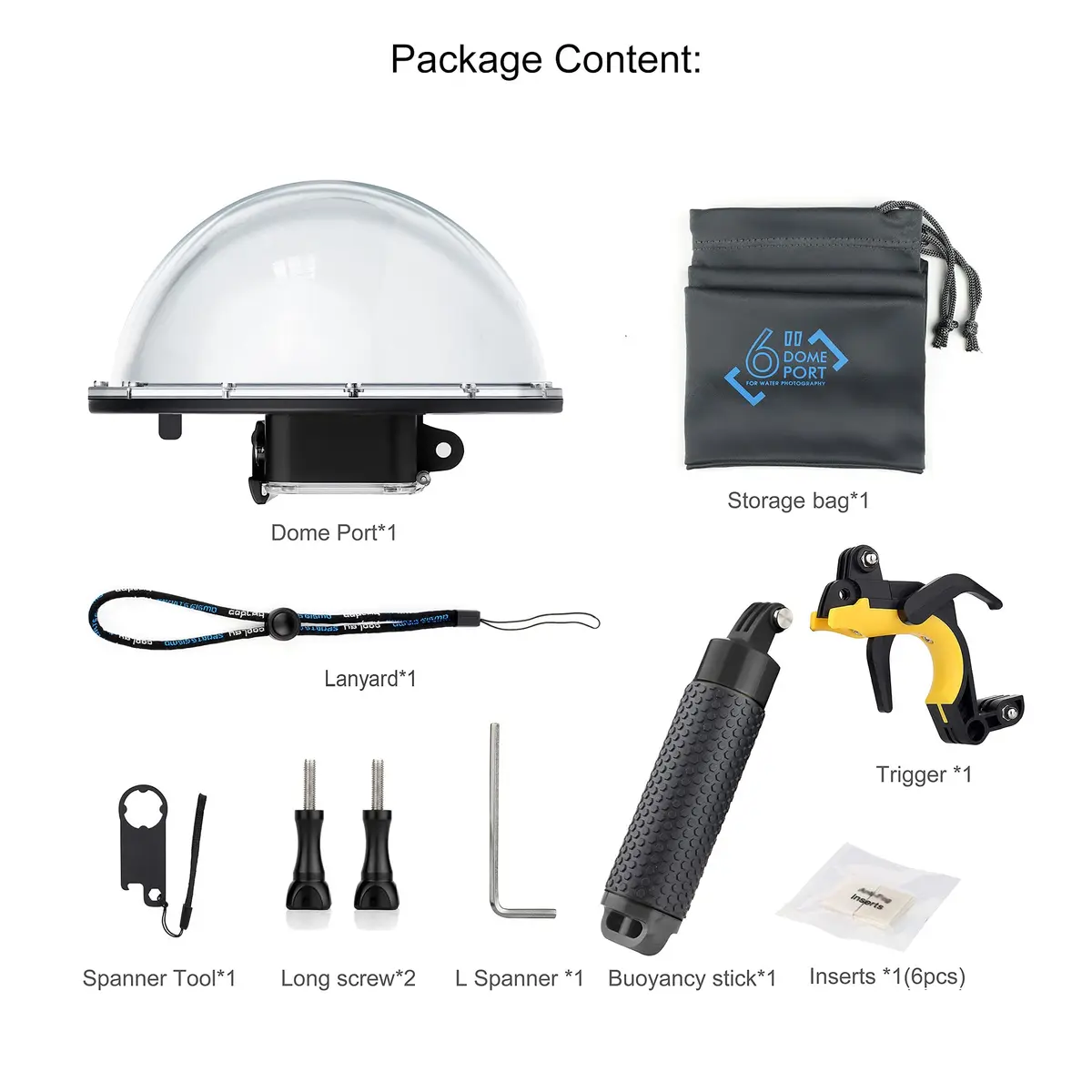 YALLSAME Waterproof Dome Port with Filters & Floating Grip for GoPro Hero 13 12 11 10 9 Black | 45m (147ft) Underwater Housing - view 9