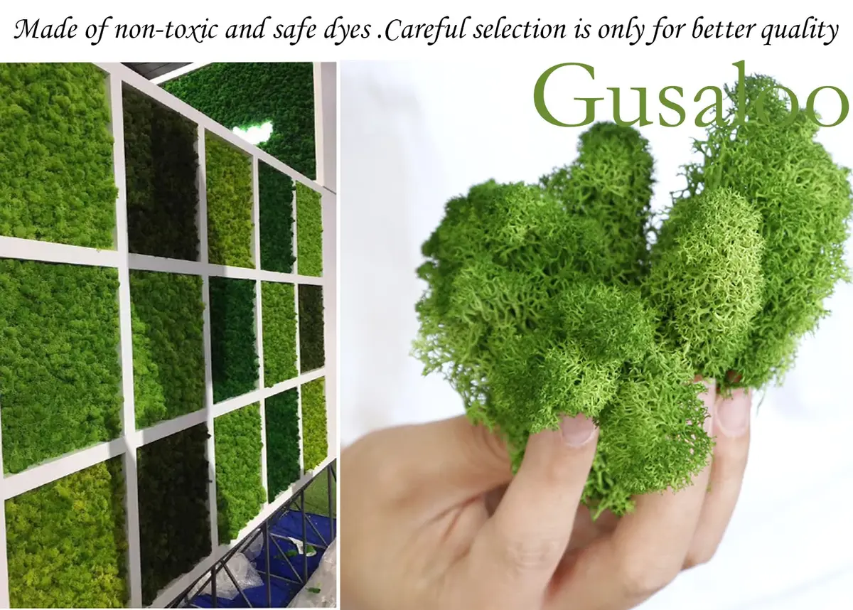 Gusaloo Artificial Moss Preserved 3.5oz | Long-Lasting Indoor Decor with Natural Green & Pink - view 6